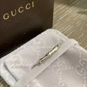 14K White Gold Gucci Ring Size 6